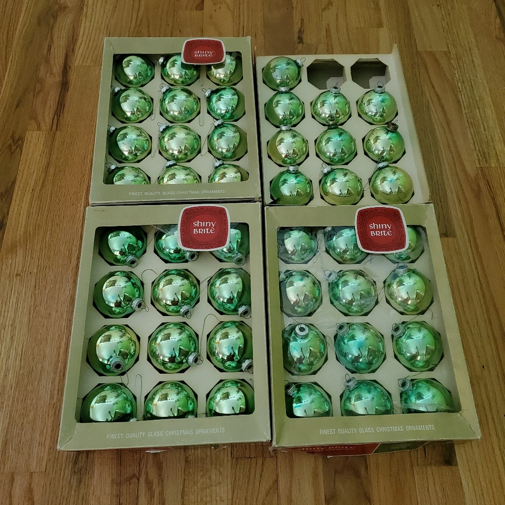 1950s Shiny Brite Glass Christmas Ornaments 46 Count